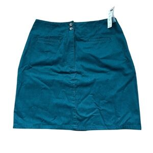 Vintage Pasta dark green wash denim mini skirt , Sz 10
